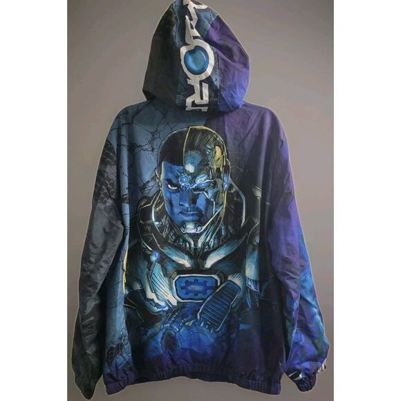 NWT Tango Hotel X DC Comics Sz XL Men's Cyborg Windbreaker Hooded Jacket - Picture 14 of 15